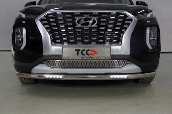 Защита переднего бампера нижняя с ДХО 60,3 мм ТСС Тюнинг Hyundai Palisade LX2 (2018-2022) ()