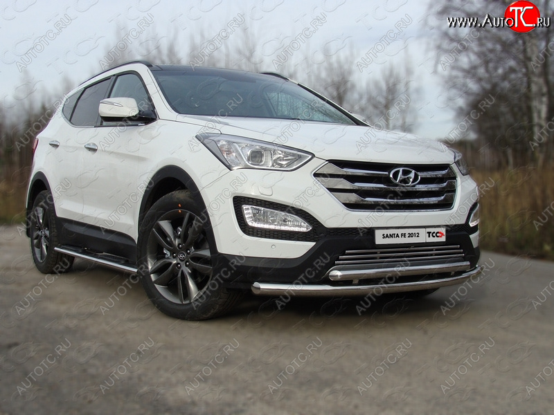 22 599 р. Защита переднего бампера нижняя d60,3*50,8 мм ТСС Тюнинг Hyundai Santa Fe DM рестайлинг (2015-2019) (нержавейка)  с доставкой в г. Новочеркасск