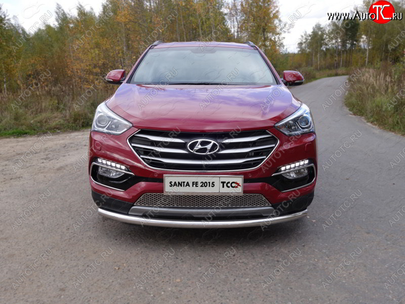 16 549 р. Защита переднего бампера нижняя d60,3 мм ТСС Тюнинг Hyundai Santa Fe DM рестайлинг (2015-2019) (нержавейка)  с доставкой в г. Новочеркасск