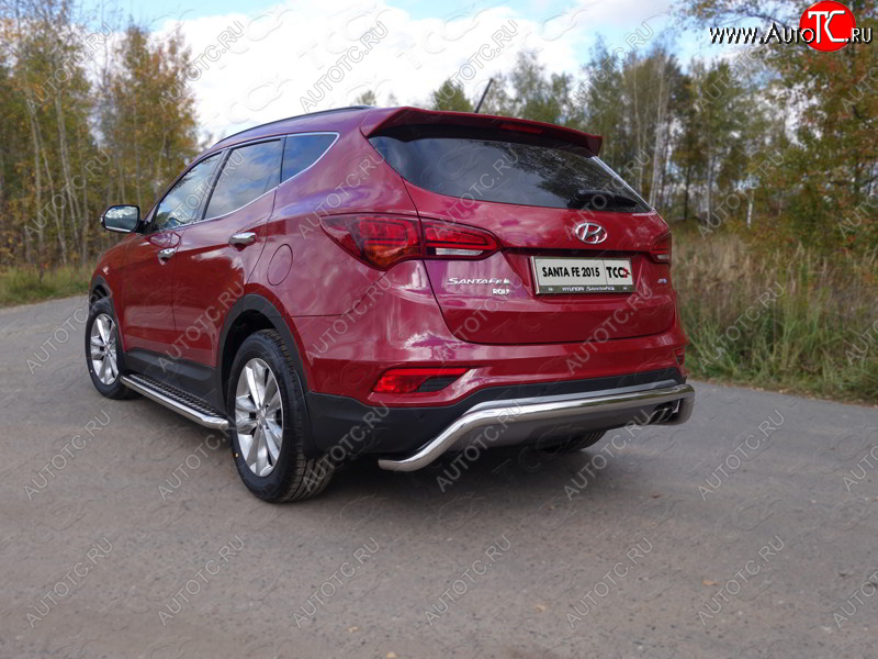 24 949 р. Защита задняя (нержавейка 60,3 мм) ТСС Тюнинг  Hyundai Santa Fe  DM (2015-2019) рестайлинг  с доставкой в г. Новочеркасск