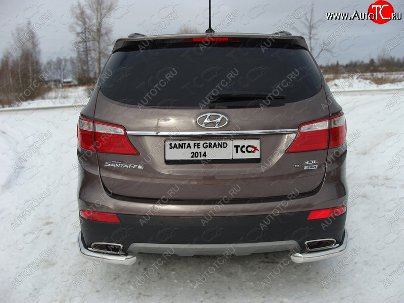 18 699 р. Защита заднего бампера (уголки, d60,3 мм) TCC  Hyundai Grand Santa Fe  1 DM (2013-2016) дорестайлинг  с доставкой в г. Новочеркасск