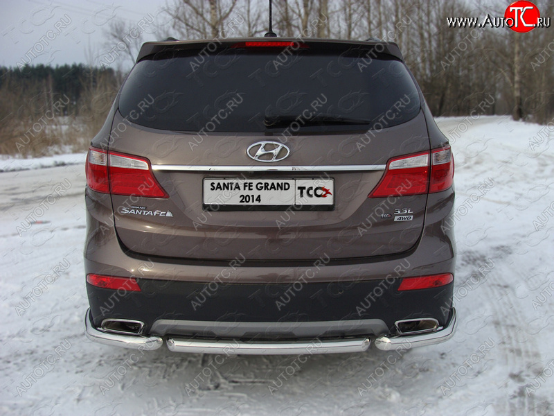 11 999 р. Защита задняя (нержавейка 60,3 мм) ТСС Тюнинг Hyundai Santa Fe DM дорестайлинг (2012-2016)  с доставкой в г. Новочеркасск