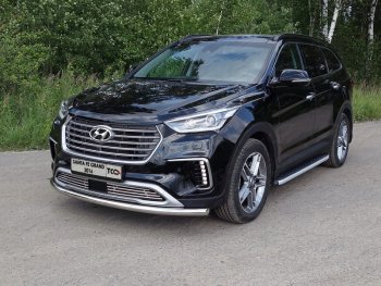 14 699 р. Защита переднего бампера нижняя d60,3 мм ТСС Тюнинг  Hyundai Grand Santa Fe  1 DM (2016-2018) рестайлинг (нержавейка)  с доставкой в г. Новочеркасск. Увеличить фотографию 1