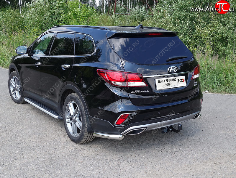 18 699 р. Защита заднего бампера (уголки, d60,3 мм) TCC  Hyundai Santa Fe  DM (2015-2019) рестайлинг  с доставкой в г. Новочеркасск