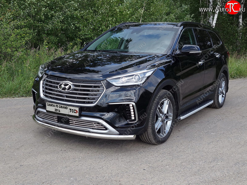 7 699 р. Декоративная вставка в бампер ТСС Тюнинг  Hyundai Grand Santa Fe  1 DM (2016-2018) рестайлинг (d 12 мм)  с доставкой в г. Новочеркасск