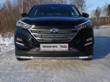 Защита переднего бампера нижняя с ДХО 60,3 мм ТСС Тюнинг Hyundai (Хюндаи) Tucson (Туссон)  TL (2015-2018) TL дорестайлинг ()