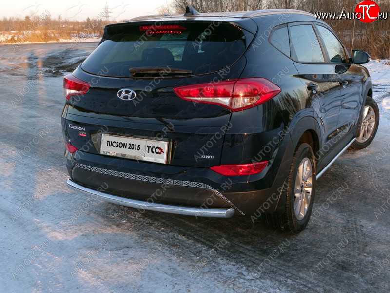 16 899 р. Защита задняя (нержавейка 60,3 мм) ТСС Тюнинг  Hyundai Tucson  TL (2015-2018) дорестайлинг  с доставкой в г. Новочеркасск