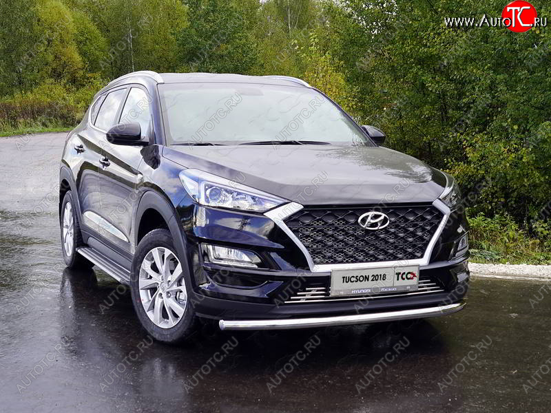 18 699 р. Защита переднего бампера нижняя d60,3 мм ТСС Тюнинг  Hyundai Tucson  TL (2018-2021) рестайлинг (нержавейка)  с доставкой в г. Новочеркасск