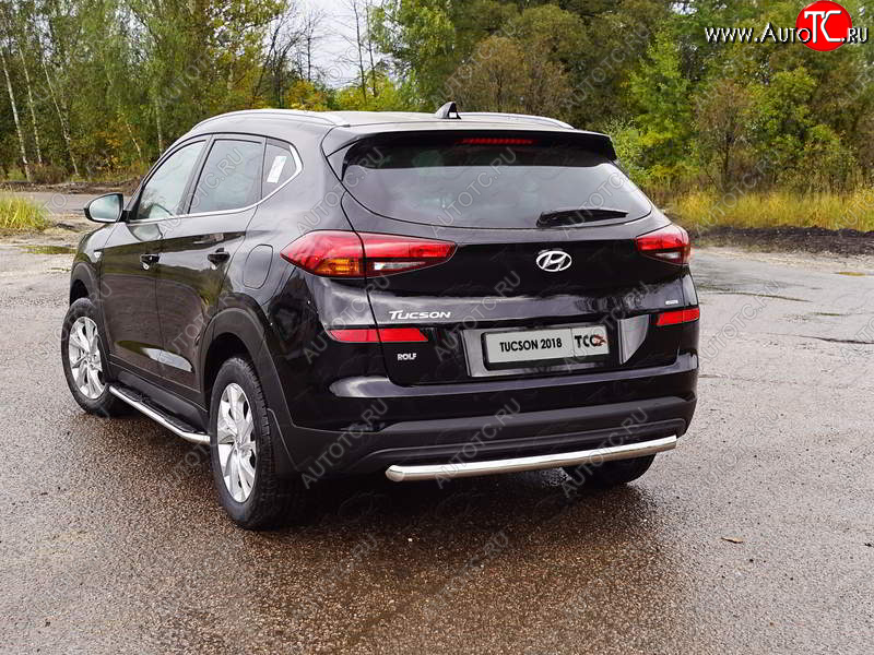 16 899 р. Защита задняя (нержавейка 60,3 мм) ТСС Тюнинг  Hyundai Tucson  TL (2018-2021) рестайлинг  с доставкой в г. Новочеркасск