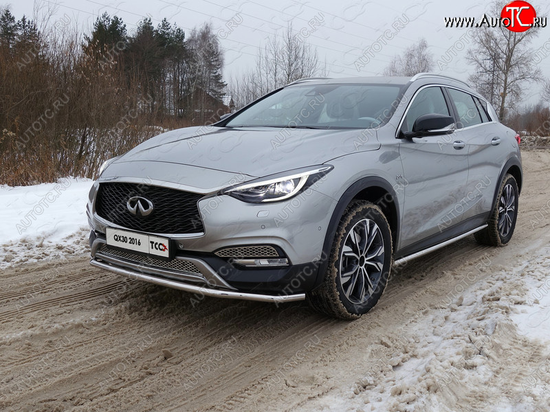 20 749 р. Защита порогов труба d42,4 мм ТСС Тюнинг  INFINITI QX30  H15E (2016-2020) (серые)  с доставкой в г. Новочеркасск