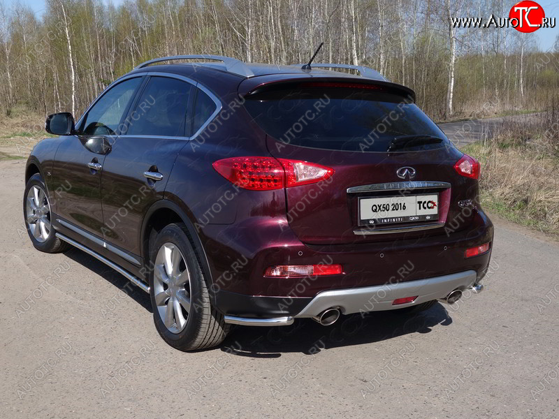 13 399 р. Защита заднего бампера (уголки, d42,4 мм) TCC INFINITI Qx50 J50 рестайлинг (2015-2018)  с доставкой в г. Новочеркасск