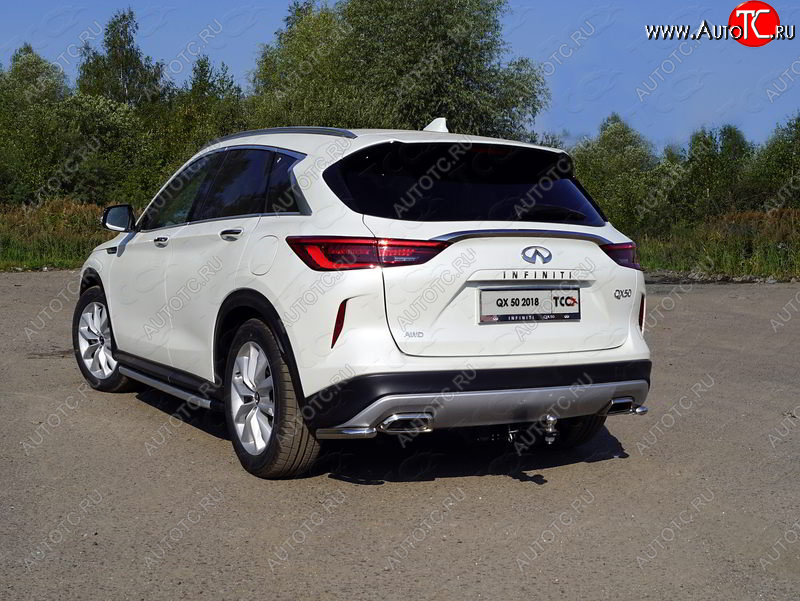 10 799 р. Защита заднего бампера (уголки, d42,4 мм) TCC INFINITI Qx50 J55 (2017-2022)  с доставкой в г. Новочеркасск