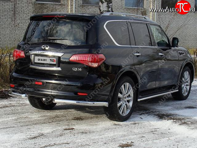 30 999 р. Защита задняя (уголки, нержавейка 76,1 мм) ТСС Тюнинг INFINITI QX56 Z62 (2010-2013)  с доставкой в г. Новочеркасск