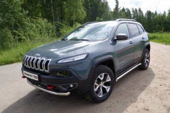 Защита переднего бампера (Trailhawk, d60,3 мм) ТСС Тюнинг Jeep (Джип) Cherokee (Чироки)  KL (2014-2017) KL дорестайлинг  (нержавейка)