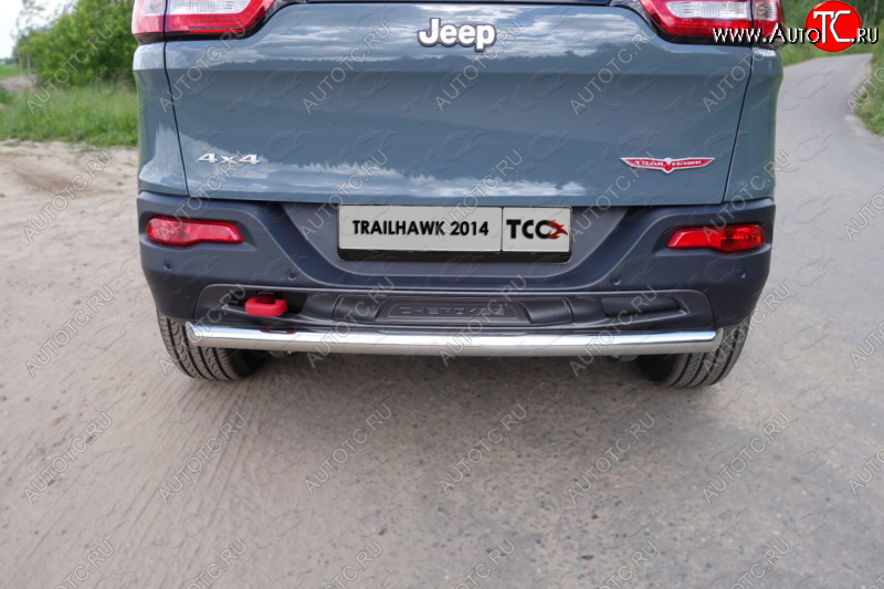 16 899 р. Защита задняя (Trailhawk, нержавейка 60,3 мм) ТСС Тюнинг  Jeep Cherokee  KL (2014-2017) дорестайлинг  с доставкой в г. Новочеркасск