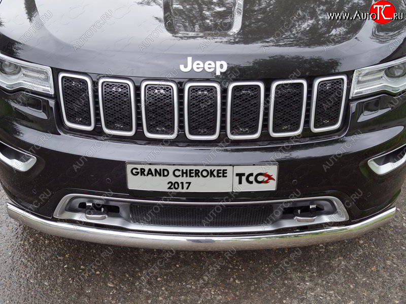 3 599 р. Декоративная вставка решетки радиатора ТСС Тюнинг  Jeep Grand Cherokee  WK2 (2017-2022) 2-ой рестайлинг (лист AL)  с доставкой в г. Новочеркасск