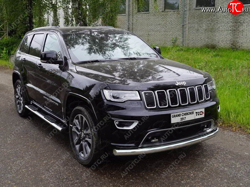 22 599 р. Защита переднего бампера нижняя d76,1 мм ТСС Тюнинг  Jeep Grand Cherokee  WK2 (2017-2022) 2-ой рестайлинг (нержавейка)  с доставкой в г. Новочеркасск