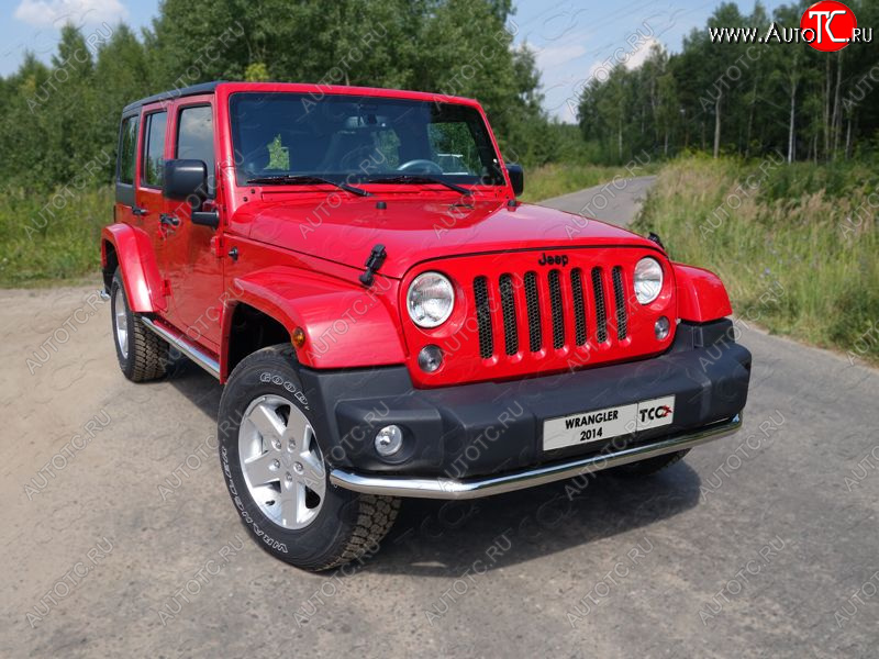 21 799 р. Защита переднего бампера нижняя d76,1 мм ТСС Тюнинг  Jeep Wrangler  JK (2007-2018) (нержавейка)  с доставкой в г. Новочеркасск