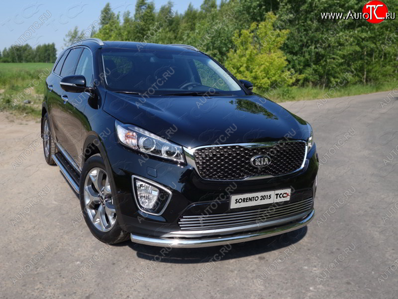 18 699 р. Защита переднего бампера нижняя d60,3 мм ТСС Тюнинг  KIA Sorento  UM/Prime (2014-2018) дорестайлинг (нержавейка)  с доставкой в г. Новочеркасск