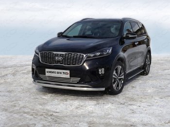 Защита переднего бампера нижняя d60,3 мм ТСС Тюнинг KIA (КИА) Sorento (соренто)  UM/Prime (2018-2020) UM/Prime рестайлинг  (нержавейка)