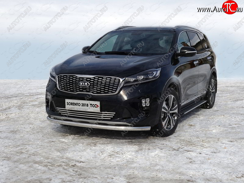 18 699 р. Защита переднего бампера нижняя d60,3 мм ТСС Тюнинг KIA Sorento UM/Prime рестайлинг (2018-2020) (нержавейка)  с доставкой в г. Новочеркасск