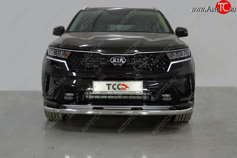 21 599 р. Защита переднего бампера нижняя d60,3 мм ТСС Тюнинг  KIA Sorento  MQ4 (2020-2022) (нержавейка)  с доставкой в г. Новочеркасск