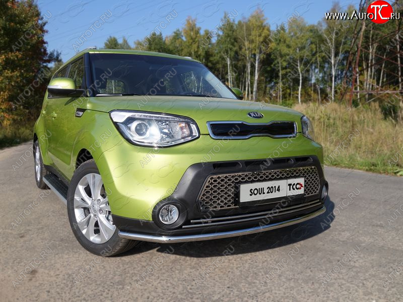 18 699 р. Защита переднего бампера нижняя d42,4 мм ТСС Тюнинг KIA Soul PS дорестайлинг (2014-2016) (нержавейка)  с доставкой в г. Новочеркасск