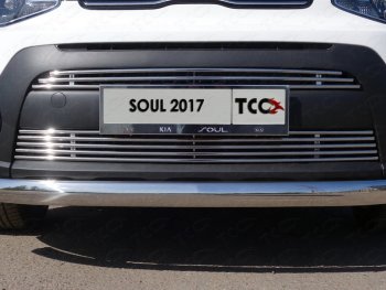 Верхняя декоративная вставка решетки радиатора ТСС Тюнинг KIA (КИА) Soul (Сол)  PS (2017-2019) PS рестайлинг ()