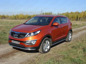 17 999 р. Защита переднего бампера нижняя d60,3 мм ТСС Тюнинг KIA Sportage 3 SL дорестайлинг (2010-2014) (нержавейка)  с доставкой в г. Новочеркасск. Увеличить фотографию 1