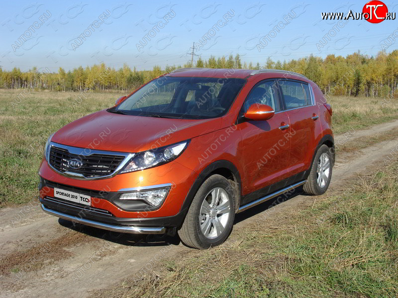 17 999 р. Защита переднего бампера нижняя d60,3 мм ТСС Тюнинг KIA Sportage 3 SL дорестайлинг (2010-2014) (нержавейка)  с доставкой в г. Новочеркасск