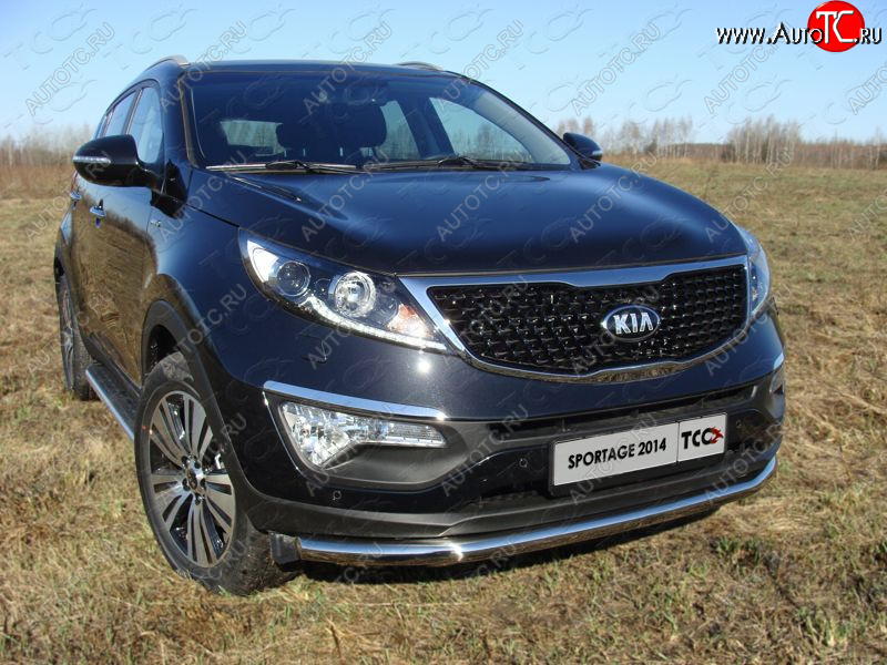 17 999 р. Защита переднего бампера нижняя d60,3 мм ТСС Тюнинг  KIA Sportage  3 SL (2014-2016) рестайлинг (нержавейка)  с доставкой в г. Новочеркасск