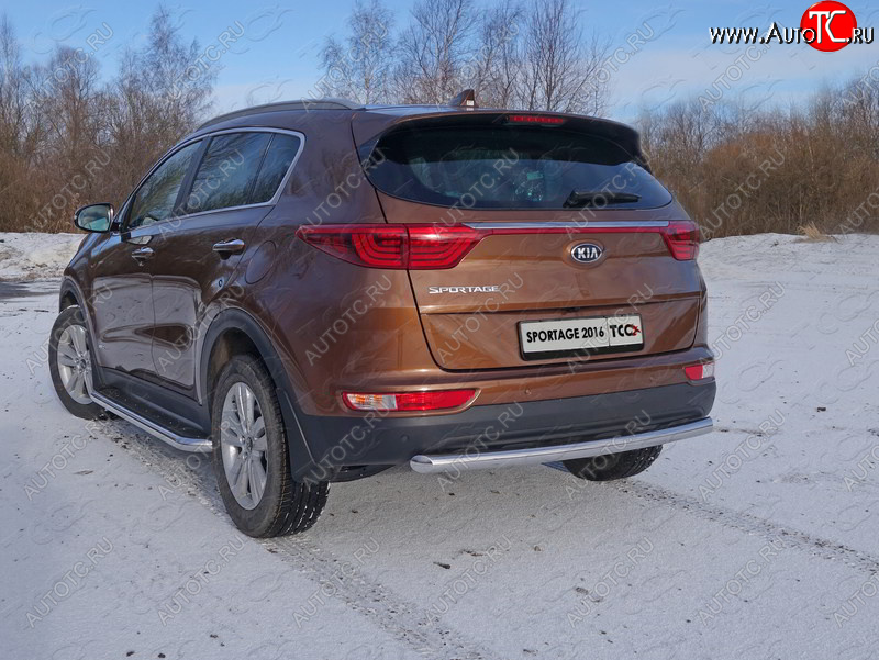 15 999 р. Защита задняя (нержавейка 60,3 мм) ТСС Тюнинг  KIA Sportage  4 QL (2016-2018) дорестайлинг  с доставкой в г. Новочеркасск