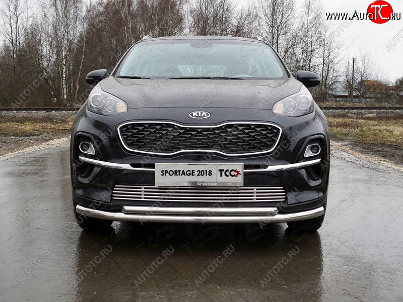 7 699 р. Декоративная вставка решетки радиатора ТСС Тюнинг  KIA Sportage  4 QL (2018-2022) рестайлинг (d 12 мм)  с доставкой в г. Новочеркасск