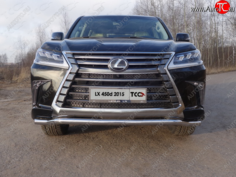 25 599 р. Защита переднего бампера нижняя d60,3 мм ТСС Тюнинг Lexus LX450d J200 2-ой рестайлинг (2015-2022) (нержавейка)  с доставкой в г. Новочеркасск