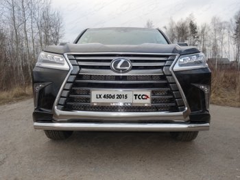 Защита переднего бампера нижняя 76,1 мм ТСС Тюнинг Lexus LX570 J200 2-ой рестайлинг (2015-2022)