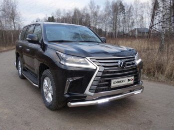 Защита переднего бампера нижняя с ДХО 76,1 мм ТСС Тюнинг Lexus LX570 J200 2-ой рестайлинг (2015-2022)