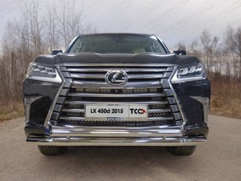 Защита передняя нижняя двойная 76,1*50,8 мм кроме F-Sport Тюнинг Lexus LX450d J200 2-ой рестайлинг (2015-2022) ()