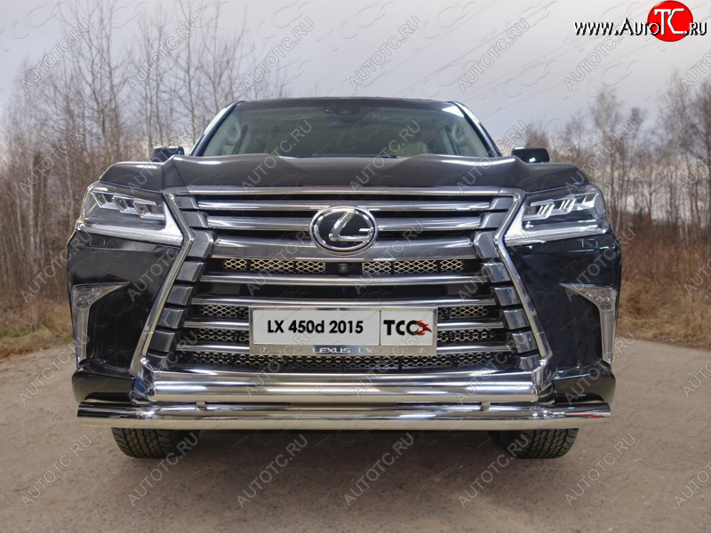 35 999 р. Защита передняя нижняя двойная 76,1*50,8 мм кроме F-Sport Тюнинг Lexus LX570 J200 2-ой рестайлинг (2015-2022) (нержавейка)  с доставкой в г. Новочеркасск