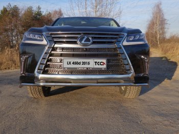 23 999 р. Защита переднего бампера нижняя d42,4 мм ТСС Тюнинг Lexus LX570 J200 2-ой рестайлинг (2015-2022) (нержавейка)  с доставкой в г. Новочеркасск. Увеличить фотографию 1