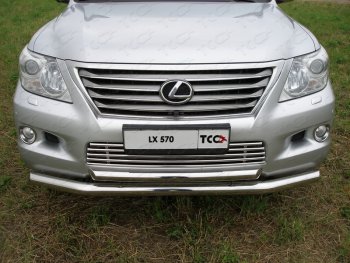 Защита переднего бампера нижняя d76,1*60,3 мм ТСС Тюнинг Lexus LX570 J200 дорестайлинг (2007-2012)