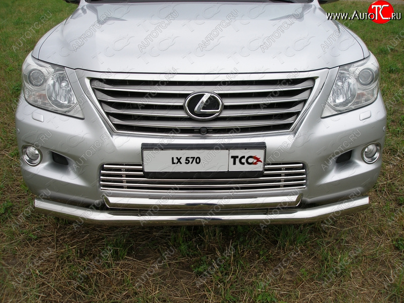 32 749 р. Защита переднего бампера нижняя d76,1*60,3 мм ТСС Тюнинг Lexus LX570 J200 дорестайлинг (2007-2012) (нержавейка)  с доставкой в г. Новочеркасск