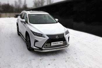 46 599 р. Защита передняя нижняя овальная с ДХО 75х42 мм ТСС Тюнинг  Lexus RX  200T - RX450H  AL10 (нержавейка)  с доставкой в г. Новочеркасск. Увеличить фотографию 1