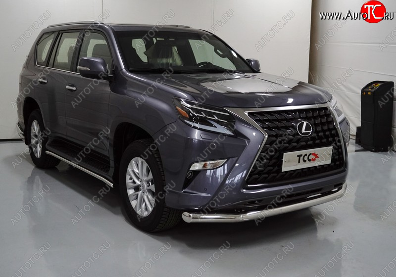 31 199 р. Защита переднего бампера нижняя 76,1 мм ТСС тюнинг  Lexus GX460  J150 (2019-2022) 2-ой рестайлинг (нержавейка)  с доставкой в г. Новочеркасск