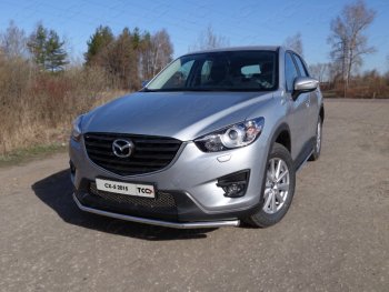 14 999 р. Защита переднего бампера нижняя d42,4 мм ТСС Тюнинг  Mazda CX-5  KE (2015-2017) рестайлинг (нержавейка)  с доставкой в г. Новочеркасск. Увеличить фотографию 1