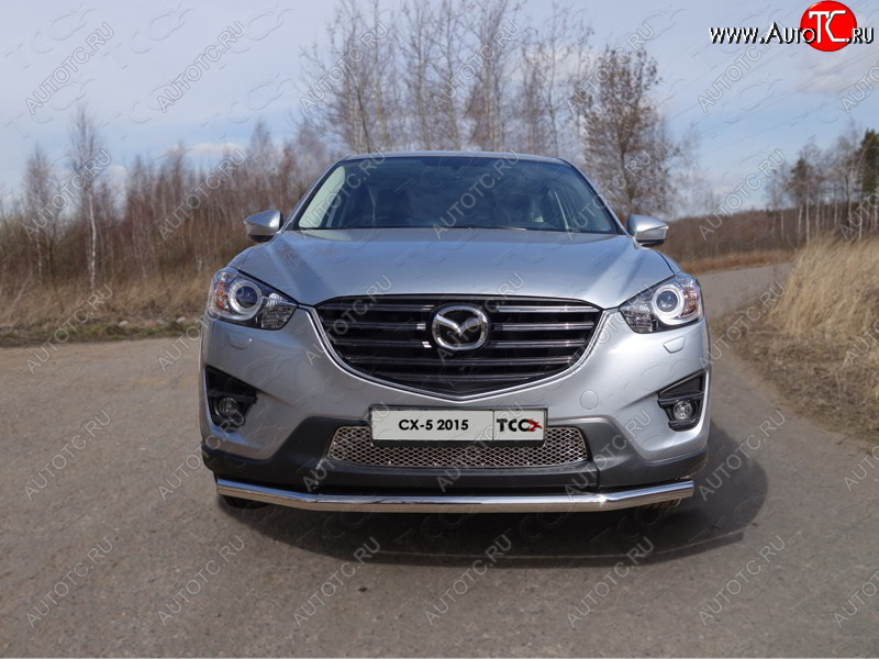 17 999 р. Защита переднего бампера нижняя d60,3 мм ТСС Тюнинг Mazda CX-5 KE рестайлинг (2015-2017) (нержавейка)  с доставкой в г. Новочеркасск