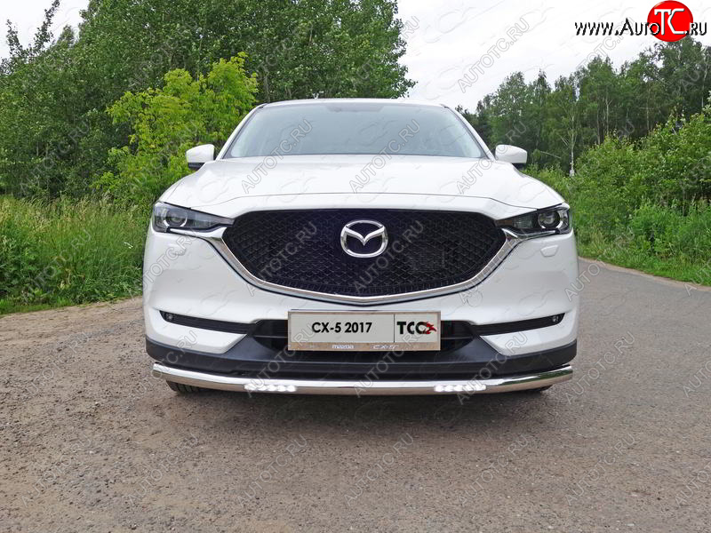 37 649 р. Защита переднего бампера нижняя с ДХО 60,3 мм ТСС Тюнинг Mazda CX-5 KF (2016-2024) (нержавейка)  с доставкой в г. Новочеркасск