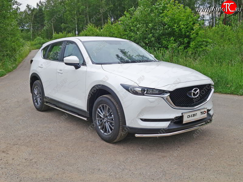 14 999 р. Защита переднего бампера нижняя d42,4 мм ТСС Тюнинг Mazda CX-5 KF (2016-2024) (нержавейка)  с доставкой в г. Новочеркасск