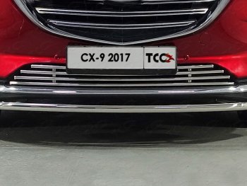 Нижняя декоративная вставка в бампер ТСС Тюнинг Mazda CX-9 TC дорестайлинг (2015-2025) ()