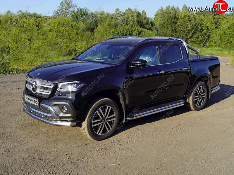 23 999 р. Защита переднего бампера нижняя 76,1 мм ТСС Тюнинг  Mercedes-Benz X class  W470 (2017-2020) (нержавейка)  с доставкой в г. Новочеркасск