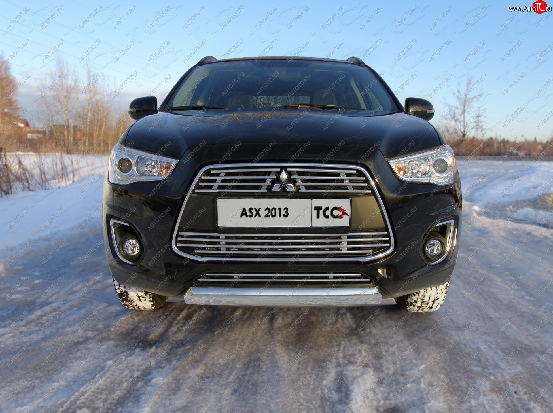 12 999 р. Защита переднего бампера нижняя овальная 75*42 мм ТСС Тюнинг Mitsubishi ASX 1-ый рестайлинг (2013-2016) (нержавейка)  с доставкой в г. Новочеркасск